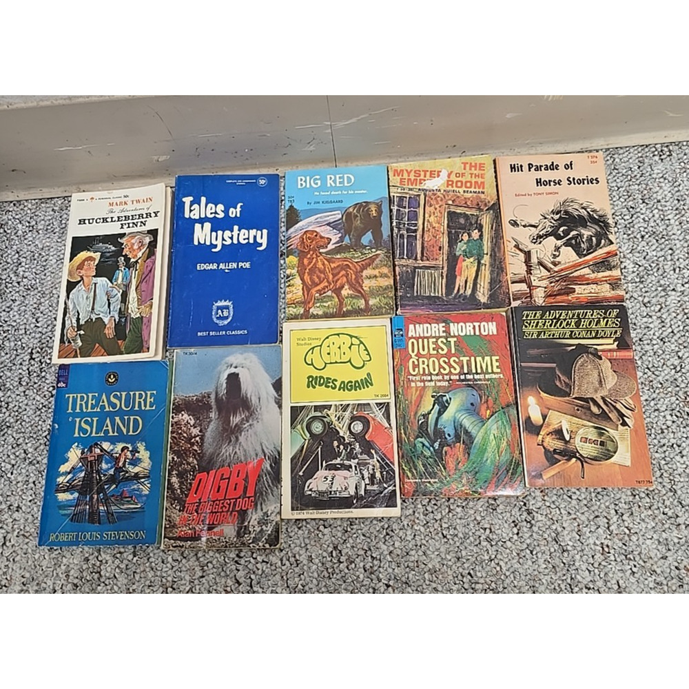 Lot of 10 VTG 60s Assorted Fictional Thriller Mystery Suspense Paperback Booksโ